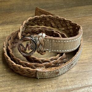 Michael Kors Tan and Brown Braided Belt